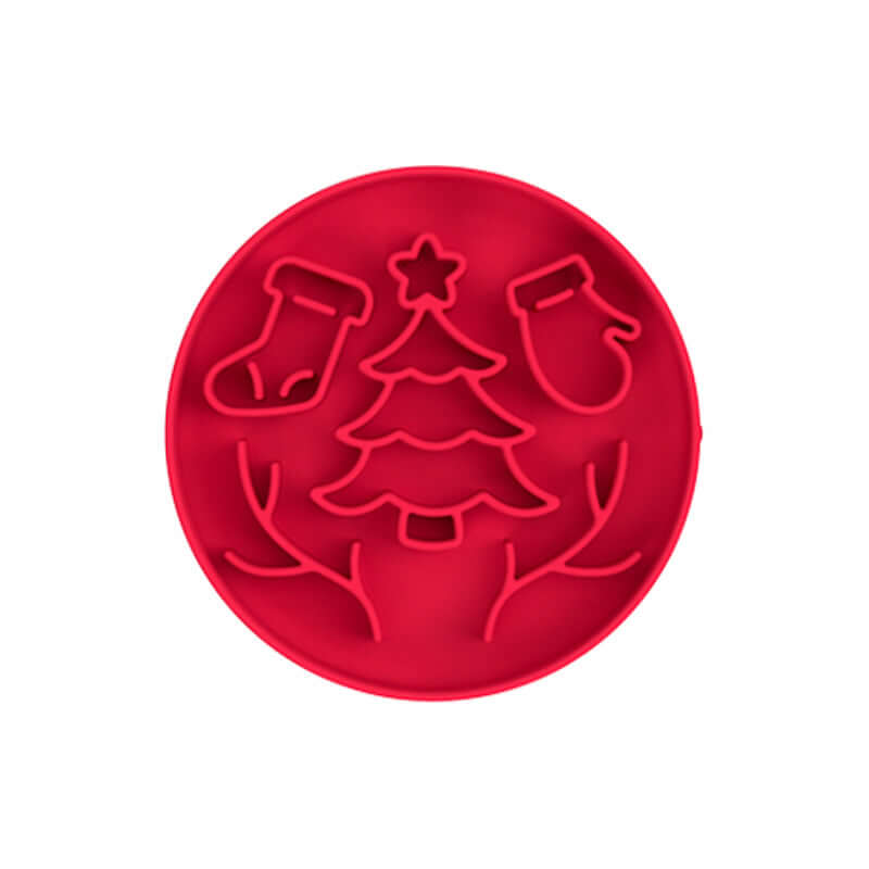 Red Silicone Slow Feeder Bowl for Dogs