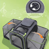 Grey Blue Foldable Portable Pet Carrier Bag