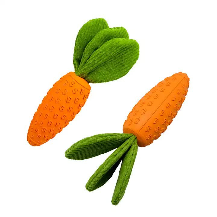 Durable Rubber Carrot Pet Toy
