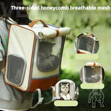 Beige Large Capacity Breathable Foldable Pet Trolley