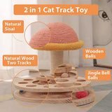 Large Pink Interactive Cat Scratching Post with Ball Track