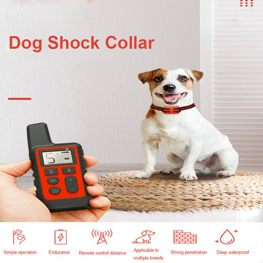 Black Remote Dog Training Collar with Adjustable Shock and Vibration