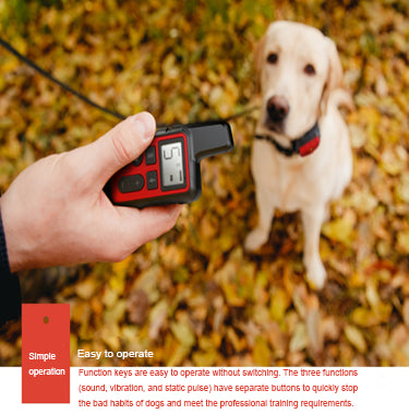 Red Remote Dog Training Collar with Adjustable Shock and Vibration