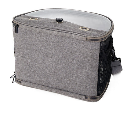 Green Portable Clear View Bird Carrier Travel Cage with Perch & Tray - Breathable Pet Bag for Parrots, Cockatiels & Small Animals
