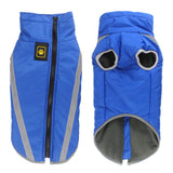 Size 5XL Blue Reflective Winter Dog Jacket - Warm & Waterproof Outdoor Coat for Large Breeds