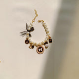 Black 4-PCS Pearl Charm Pet Necklace - Adjustable Bowknot Collar for Small Dogs & Cats (S: 20+5CM)