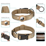 L Red Secure Nylon Dog Collar with Built-in Apple AirTag (not included) Holder Case