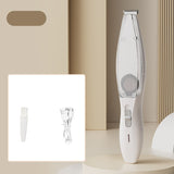 White Rechargeable Pet Grooming Clipper with Built-in Vacuum
